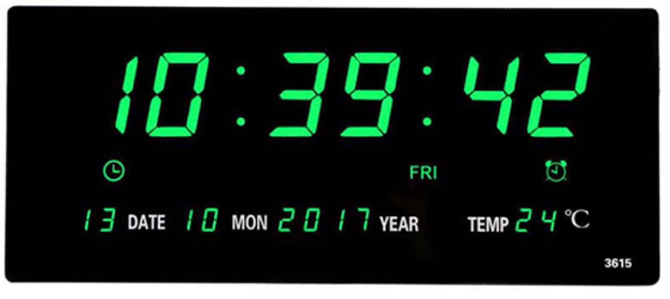 Digital LED Wall Clock And Large Display XY-3615 (green)