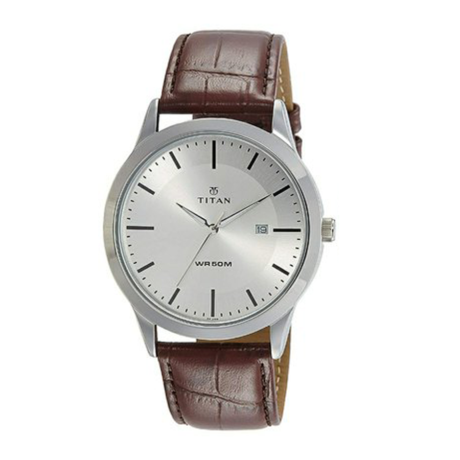 Titan NN1584SL04 Brown Dial Brown Leather Strap Watch